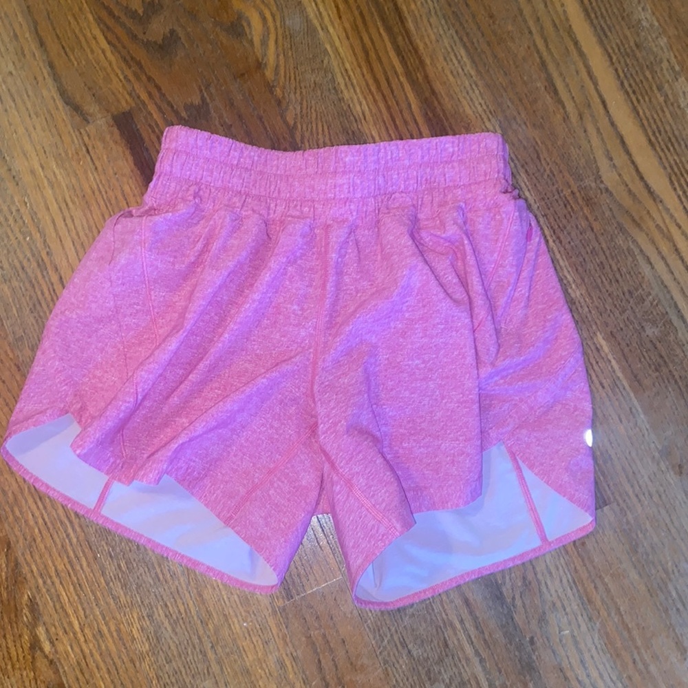 Pink lululemon Track that HR 5 inch size 6!